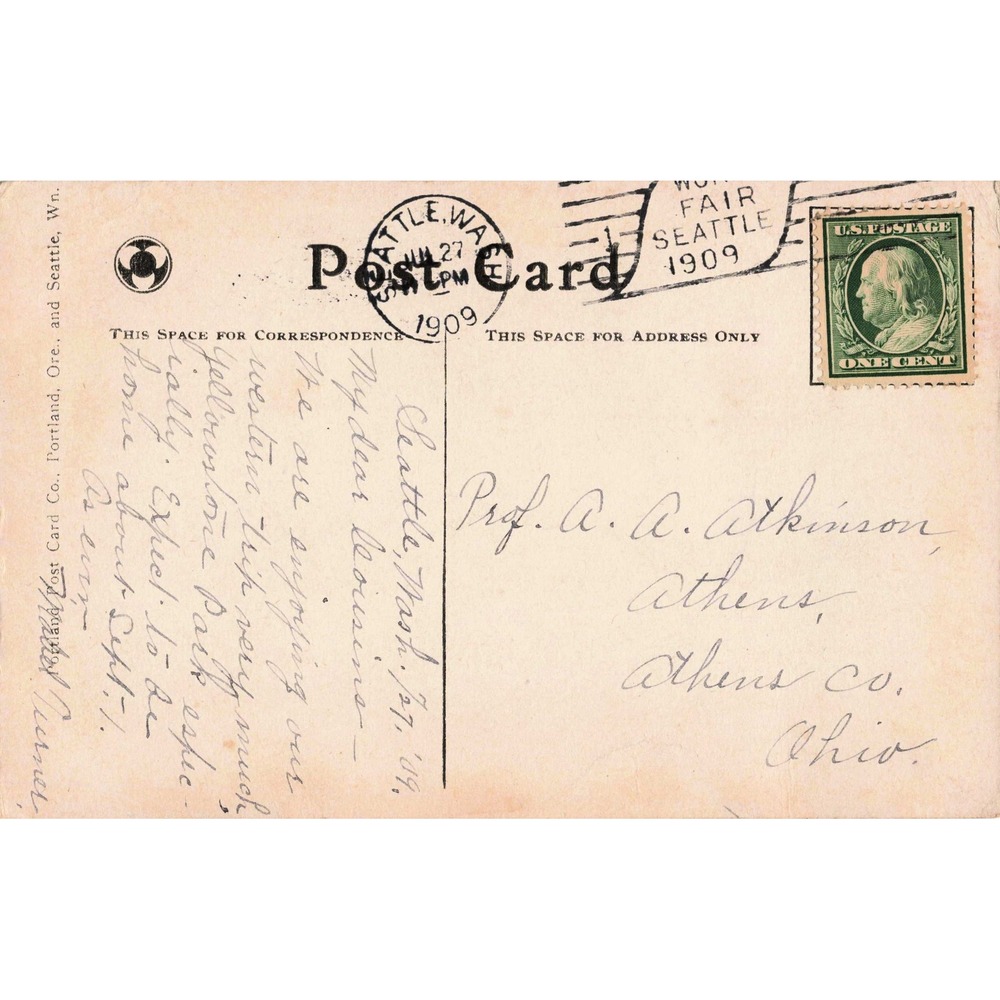 1909 Alaska Yukon Pacific Expo Seattle Cascade Court Arctic Circle Postcard X72 - Picture 2 of 2